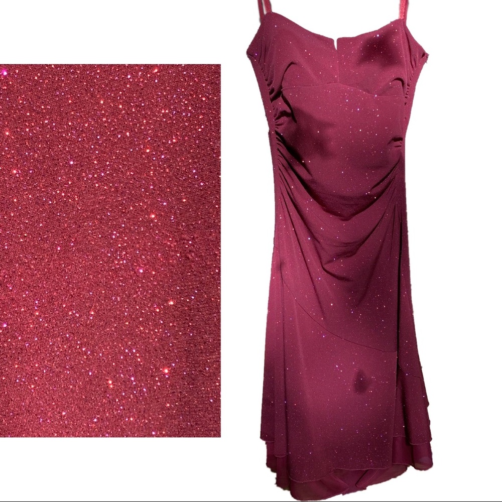 Glittery Maroon Cocktail Dress